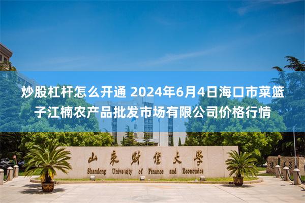 炒股杠杆怎么开通 2024年6月4日海口市菜篮子江楠农产品批发市场有限公司价格行情