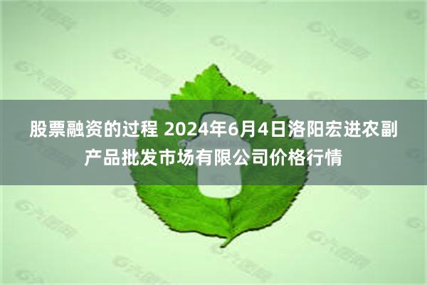 股票融资的过程 2024年6月4日洛阳宏进农副产品批发市场有限公司价格行情