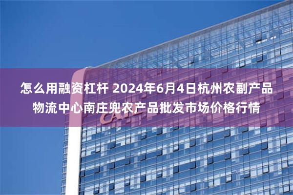 怎么用融资杠杆 2024年6月4日杭州农副产品物流中心南庄兜农产品批发市场价格行情