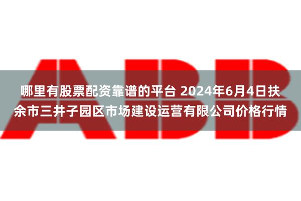 哪里有股票配资靠谱的平台 2024年6月4日扶余市三井子园区市场建设运营有限公司价格行情