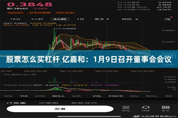 股票怎么买杠杆 亿嘉和：1月9日召开董事会会议