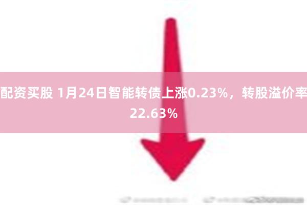 配资买股 1月24日智能转债上涨0.23%，转股溢价率22.63%